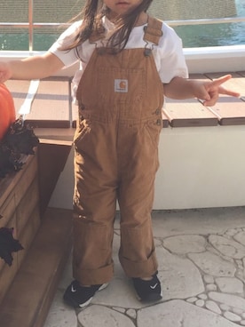 「Carhartt（カーハート）のアイテム（サロペット/オーバーオール）」を使った、shumajiroさん（キッズ・100cm）の冬コーディネート