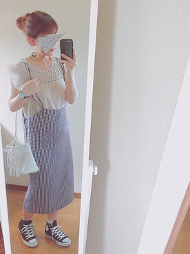「フリンジバッグ」｜「アイテム（その他）」を使った、ｓａｎa・・さん（レディース・160cm）の夏コーディネート