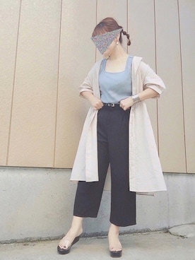 「アンクルパンツ」｜「アイテム（シャツワンピース）」を使った、ｓａｎa・・さん（レディース・160cm）の夏コーディネート