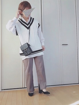 「リブニットパンツ」｜ｓａｎa・・さん（レディース・160cm）の秋コーディネート