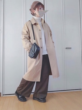 「ヘアバンド」｜「アイテム（ステンカラーコート）」を使った、ｓａｎa・・さん（レディース・160cm）の冬コーディネート