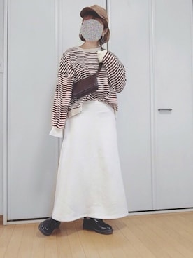 「Aラインスカート」｜「アイテム（帽子）」を使った、ｓａｎa・・さん（レディース・160cm）の冬コーディネート
