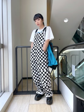「アイテム（つなぎ/オールインワン、その他）」を使った、松島 幹奈さん（レディース・150cm）の春コーディネート