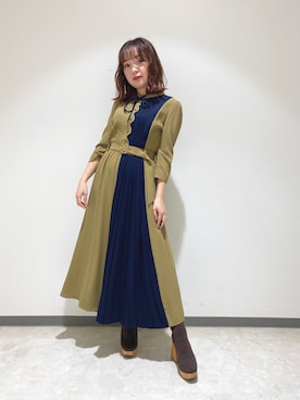 「スカラップ」｜「アイテム（ブーツ）」を使った、k a n aさん（レディース・154cm）の秋コーディネート