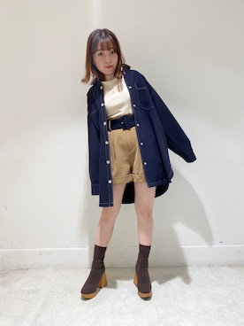 「REDYAZEL（レディアゼル）のアイテム（ブルゾン）」を使った、k a n aさん（レディース・154cm）の秋コーディネート