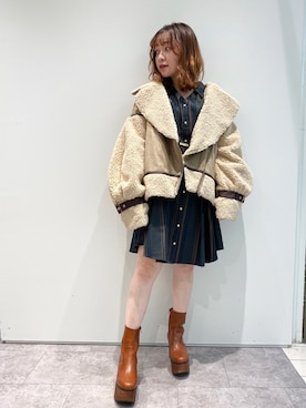 「REDYAZEL（レディアゼル）のアイテム（ブルゾン）」を使った、k a n aさん（レディース・154cm）の秋コーディネート