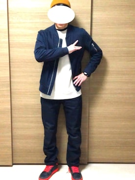 「NANO universe（ナノユニバース）のアイテム（MA-1）」を使った、KaYさん（メンズ・170cm）の春コーディネート