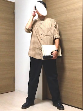 「RAGEBLUE（レイジブルー）のアイテム（クラッチバッグ）」を使った、KaYさん（メンズ・170cm）の秋コーディネート