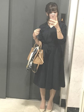 「ネイビーコーデ」｜「アイテム（財布/小物）」を使った、kasumi.さん（レディース・160cm）の春コーディネート