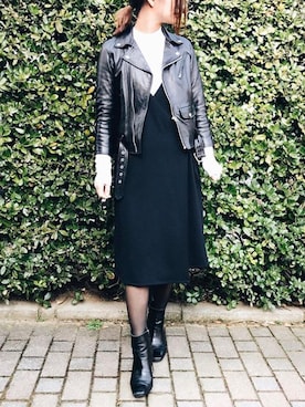 ライダースジャケットを使った ラップワンピース の人気ファッションコーディネート Wear ライダースジャケットを使った ラップワンピース の人気ファッションコーディネート Wear