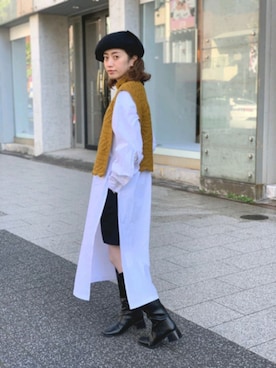 「override 」｜「アイテム（シャツワンピース）」を使った、rninarniさん（レディース・155cm）の秋コーディネート