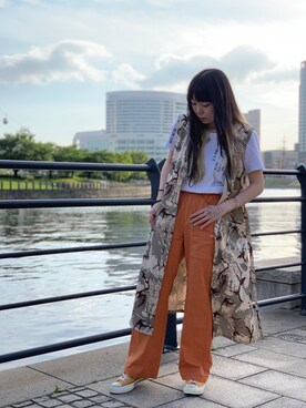 「AVIREX（アヴィレックス）のアイテム（シャツワンピース）」を使った、タロウさん（レディース・161cm）の春コーディネート