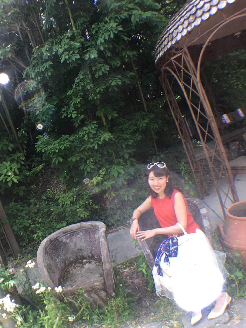 「遠出、日帰り、夏、しまむら、全身しまむら」｜「しまむらのアイテム（タンクトップ、オレンジ系）」を使った、じゅんちゅんさん（レディース・155cm）の冬コーディネートの1枚目の写真