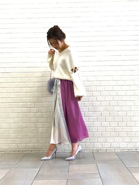 「ECLIN（エクラン）のアイテム」を使った、arisa__eclinさん（レディース・158cm）の冬コーディネート