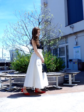 「ECLIN（エクラン）のアイテム」を使った、arisa__eclinさん（レディース・158cm）の春コーディネート