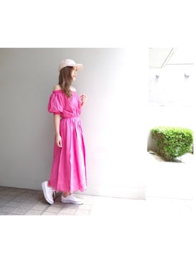 「ECLIN（エクラン）のアイテム」を使った、arisa__eclinさん（レディース・158cm）の夏コーディネート