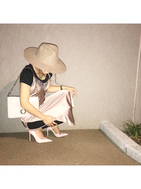 「hat」｜「アイテム（帽子）」を使った、arisa__eclinさん（レディース・158cm）の夏コーディネート