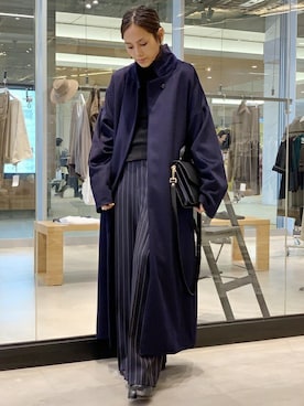 「AP STUDIO（エーピーストゥディオ）のアイテム（チェスターコート）」を使った、YUIさん（レディース・162cm）の秋コーディネート
