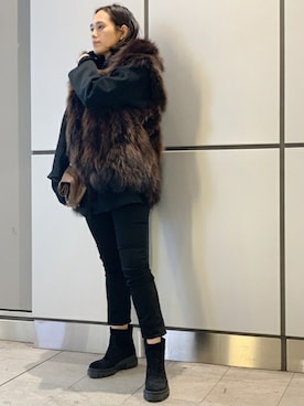 「AP STUDIO（エーピーストゥディオ）のアイテム（その他アウター）」を使った、YUIさん（レディース・162cm）の秋コーディネート
