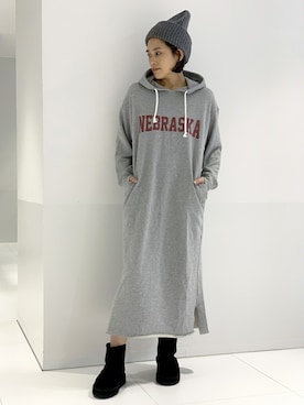 「AP STUDIO（エーピーストゥディオ）のアイテム（帽子）」を使った、YUIさん（レディース・162cm）の冬コーディネート
