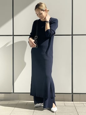 「AP STUDIO（エーピーストゥディオ）のアイテム（ワンピース/ドレス）」を使った、YUIさん（レディース・162cm）の冬コーディネート