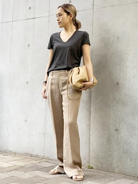 「AP STUDIO（エーピーストゥディオ）のアイテム（パンツ）」を使った、YUIさん（レディース・162cm）の春コーディネート