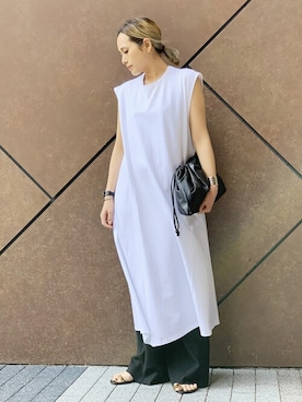 「AP STUDIO（エーピーストゥディオ）のアイテム（ワンピース/ドレス）」を使った、YUIさん（レディース・162cm）の夏コーディネート