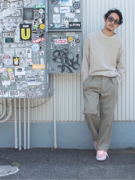 「marka（マーカ）のアイテム（チノパンツ）」を使った、うっちゃんさん（メンズ・178cm）の夏コーディネート