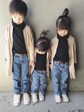 「ロングカーディガン」｜ever closetさん（キッズ・110cm）の秋コーディネート