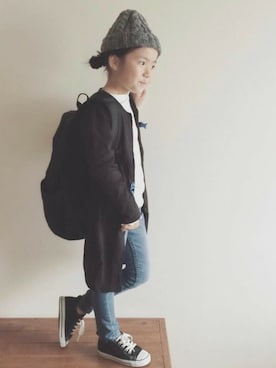 「アイテム（カーディガン/ボレロ）」を使った、ever closetさん（キッズ・110cm）の秋コーディネート