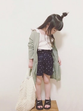 「ロングカーディガン」｜ever closetさん（キッズ・110cm）の秋コーディネート