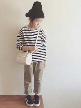 「ワークパンツ」｜ever closetさん（キッズ・110cm）の秋コーディネート