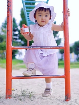 「アイテム（スカート）」を使った、ever closetさん（キッズ・110cm）の秋コーディネート