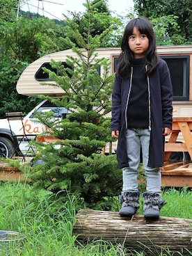 「アイテム（Tシャツ/カットソー、ブラック系）」を使った、ever closetさん（キッズ・110cm）の秋コーディネート