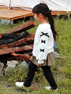 「アイテム（スカート）」を使った、ever closetさん（キッズ・110cm）の秋コーディネート