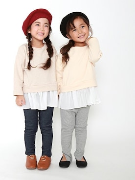 「アイテム（レギンス/スパッツ）」を使った、ever closetさん（キッズ・110cm）の秋コーディネート