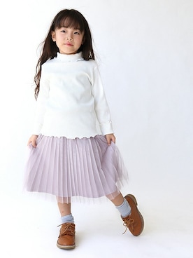 「アイテム（スカート）」を使った、ever closetさん（キッズ・110cm）の秋コーディネート