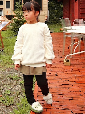 「アイテム（スカート）」を使った、ever closetさん（キッズ・110cm）の秋コーディネート