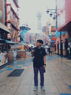 「アイテム（スリッポン、その他）」を使った、陳冠年さん（メンズ・167cm）の夏コーディネート