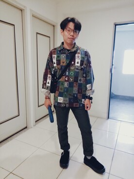 「carhartt」｜「アイテム（その他シューズ）」を使った、陳冠年さん（メンズ・167cm）の秋コーディネート