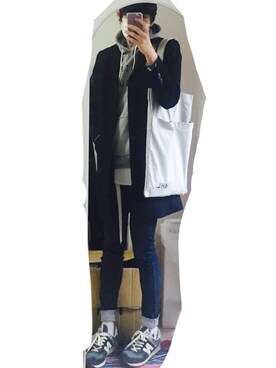 「SHIPS JET BLUE（シップスジェットブルー）のアイテム（チェスターコート）」を使った、ともひろさん（メンズ・172cm）の秋コーディネート