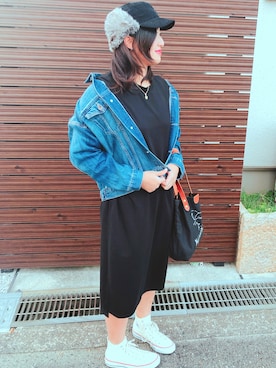「ニコアンド」｜「アイテム（デニムジャケット）」を使った、けいさん（レディース・164cm）の秋コーディネート