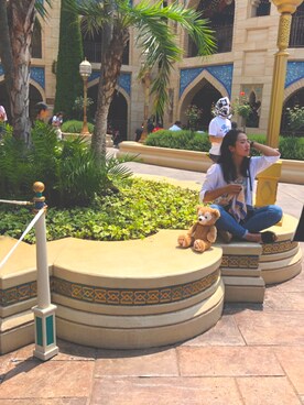 「American Eagle（アメリカンイーグル）のアイテム（その他トップス、ブルー系）」を使った、けいさん（レディース・164cm）の夏コーディネート