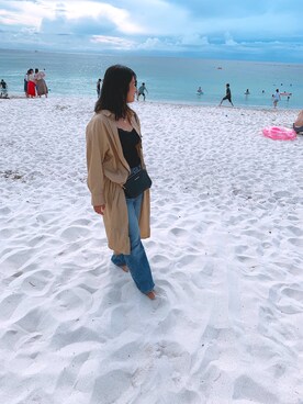 「RODE SKO（ロデスコ）のPEA バックバンドジュート風サンダル（サンダル、ブラック系）」を使った、けいさん（レディース・164cm）の秋コーディネート