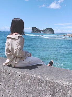 「SENSE OF PLACE by URBAN RESEARCH（センスオブプレイスバイアーバンリサーチ）のコーデュロイルーズシャツ（シャツ/ブラウス、ベージュ系）」を使った、けいさん（レディース・164cm）の秋コーディネート