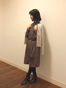 「NARACAMICIE（ナラカミーチェ）のアイテム（ワンピース/ドレス）」を使った、Mさん（レディース・153cm）の秋コーディネート