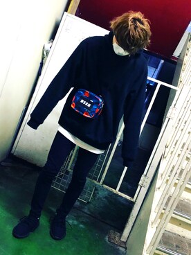 「MSGM（エムエスジーエム）のアイテム（ボディバッグ/ウエストポーチ）」を使った、優くんさん（メンズ・181cm）の冬コーディネート