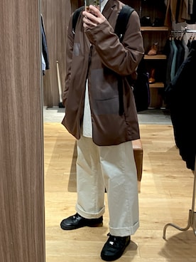 「SHINYAKOZUKA（シンヤコヅカ）のアイテム（テーラードジャケット）」を使った、rmさん（メンズ・169cm）の秋コーディネート