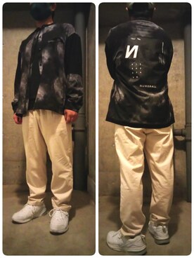 Takuto さんの「エクストラファインメリノクルーネックセーター（長袖）」を使ったコーディネート