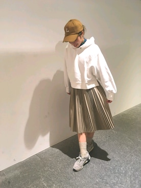 「179/WG（イチナナキュウダブルジー）のアイテム（帽子）」を使った、mocoさん（レディース・160cm）の冬コーディネート